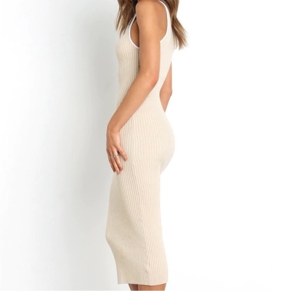 Petal & Pup x Georgie Stevenson Teoni Beige Midi Dress size small / medium NWT - Picture 2 of 12